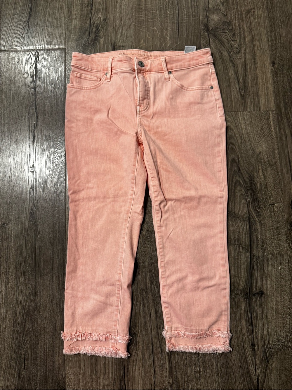 Chico's Coral So Slimming Girlfriend slim Leg Crop Jeans size 0P women